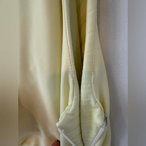 A.L.C. Delfina Dress Canary Yellow Size 2 Faux Leather One Shoulder - Picture 13 of 16